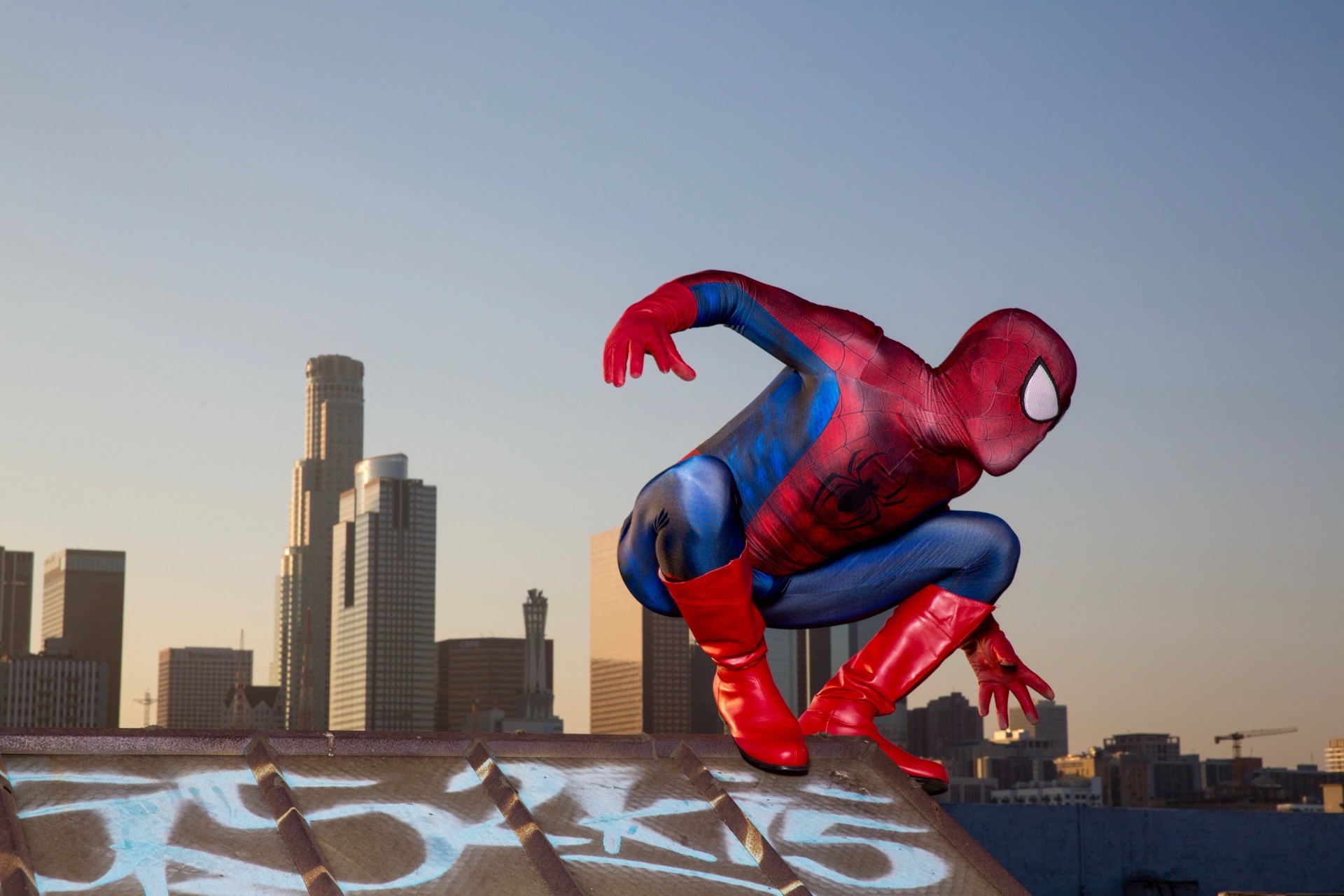 Superhero party characters in Orange County