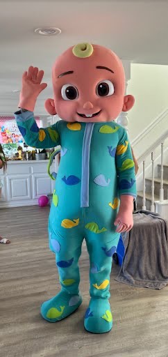 Cocomelon JJ character at toddler birthday party in Orange County
