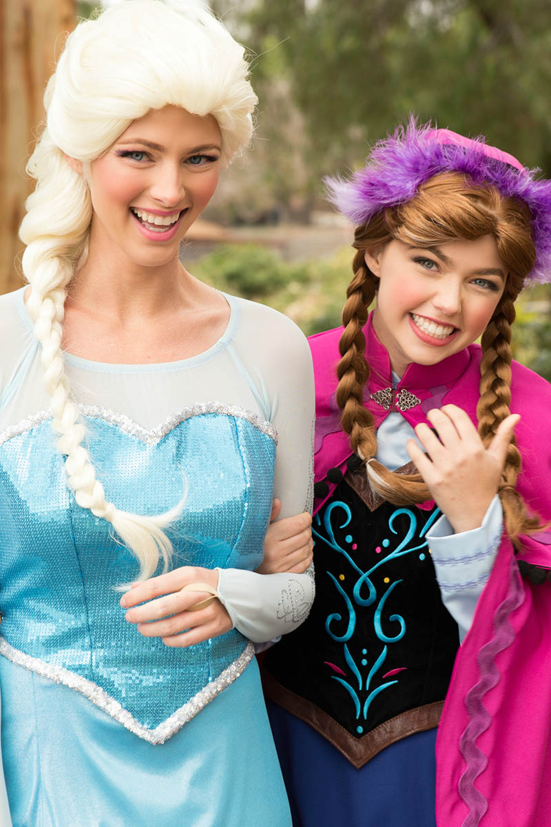 Elsa and anna party character for kids in orange county
