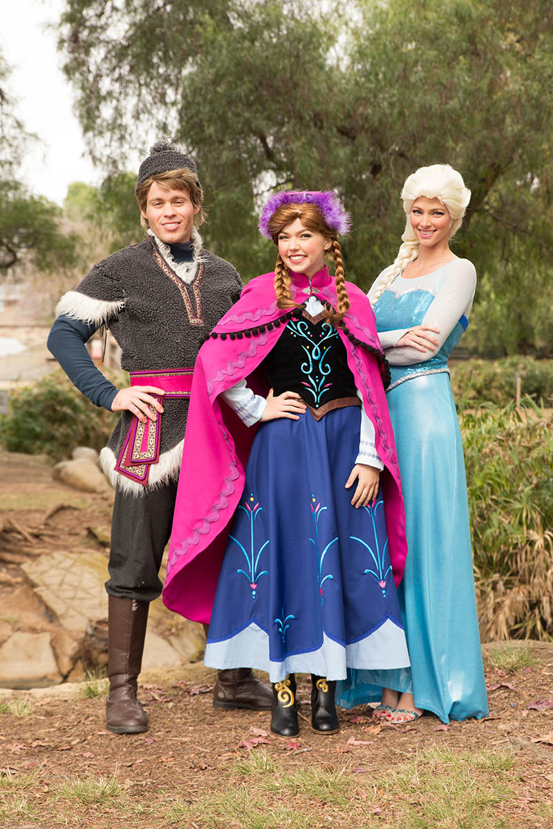 Elsa, anna and kristoff party character for kids in orange county